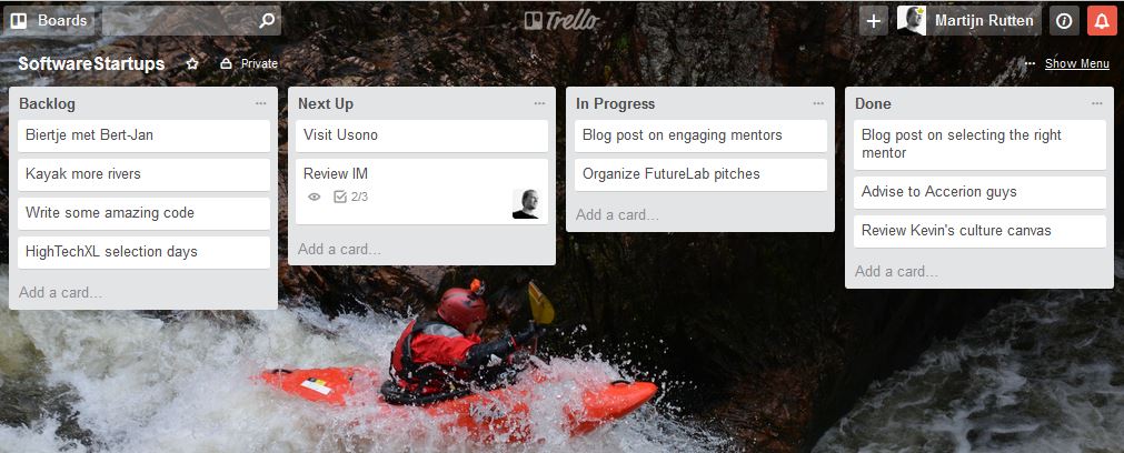 Trello as startup taskboard